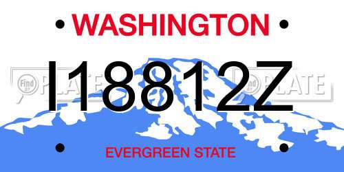 I18812Z Washington License Plate