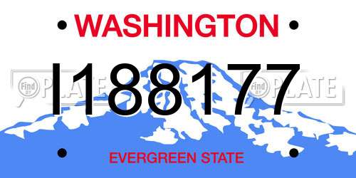 I188177 Washington License Plate