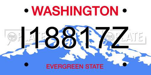 I18817Z Washington License Plate