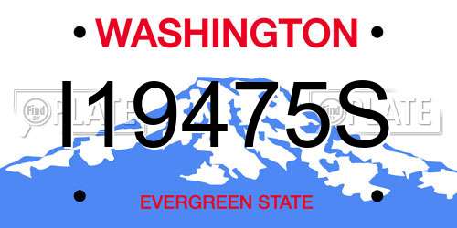 I19475S Washington License Plate