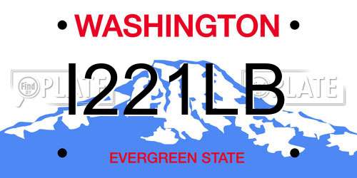 I221LB Washington License Plate