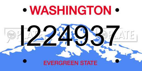 I224937 Washington License Plate