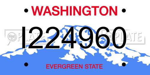 I224960 Washington License Plate