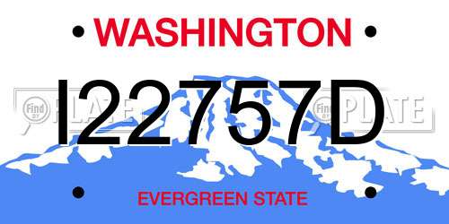 I22757D Washington License Plate