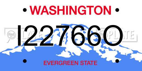 I22766O Washington License Plate