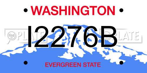 I2276B Washington License Plate