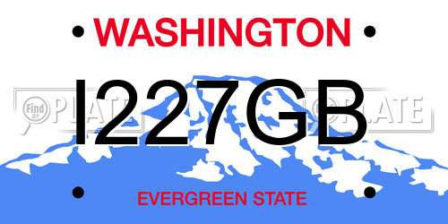 I227GB Washington License Plate