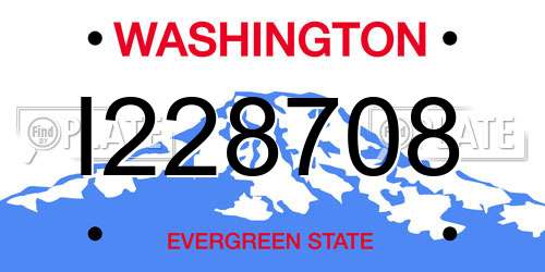 I228708 Washington License Plate