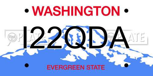 I22QDA Washington License Plate