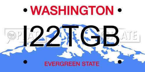 I22TGB Washington License Plate