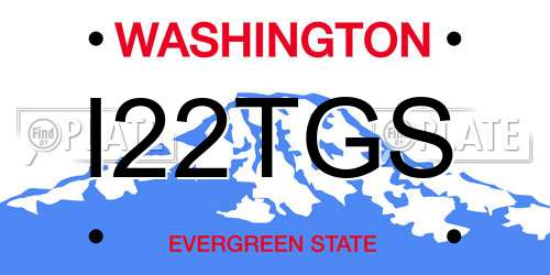 I22TGS Washington License Plate
