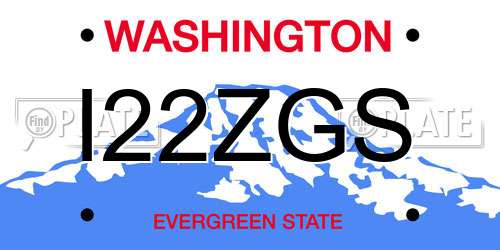 I22ZGS Washington License Plate