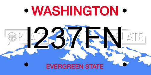 I237FN Washington License Plate