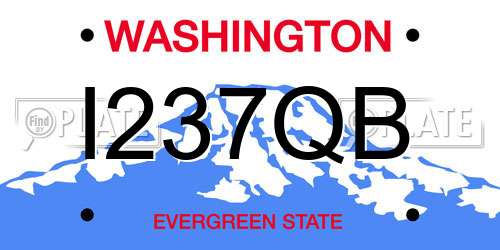 I237QB Washington License Plate
