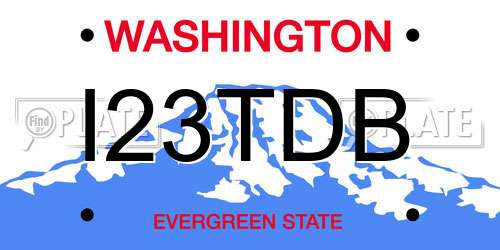 I23TDB Washington License Plate