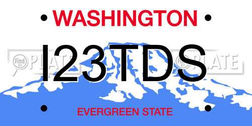 I23TDS Washington License Plate