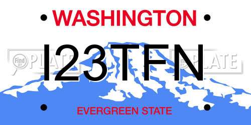 I23TFN Washington License Plate