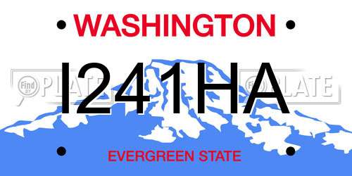 I241HA Washington License Plate