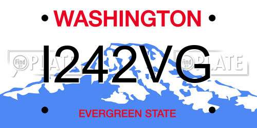 I242VG Washington License Plate