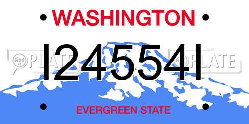 I24554I Washington License Plate