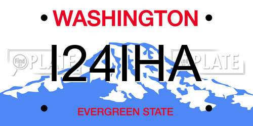 I24IHA Washington License Plate