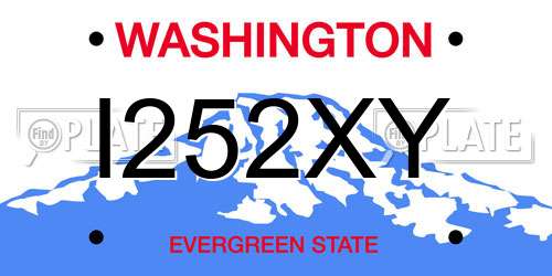I252XY Washington License Plate
