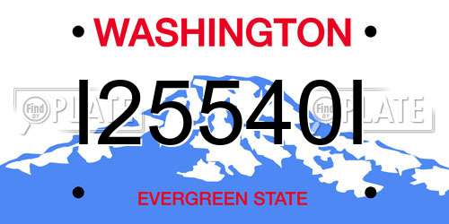 I25540I Washington License Plate