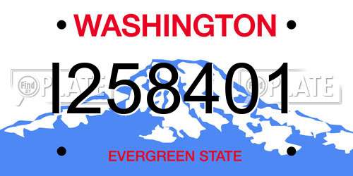 I258401 Washington License Plate