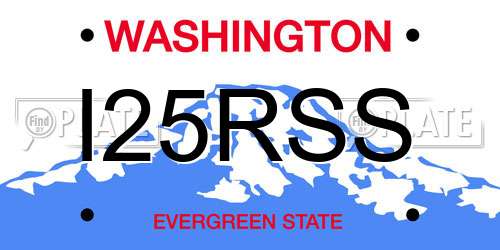 I25RSS Washington License Plate
