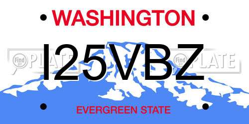 I25VBZ Washington License Plate