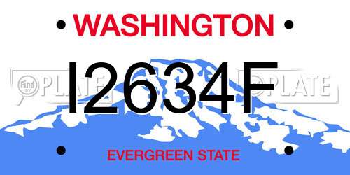 I2634F Washington License Plate