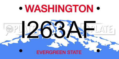 I263AF Washington License Plate