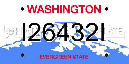 I26432I Washington License Plate