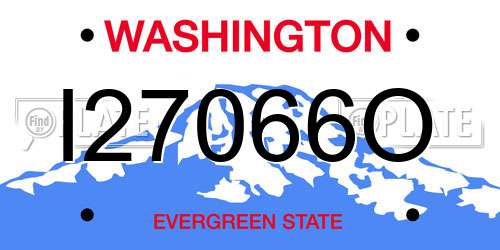 I27066O Washington License Plate