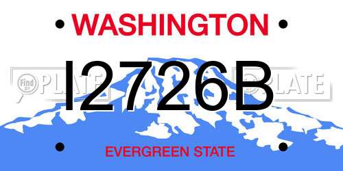 I2726B Washington License Plate