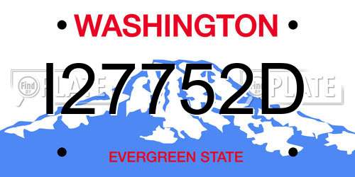 I27752D Washington License Plate