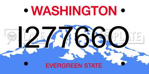 I27766O Washington License Plate