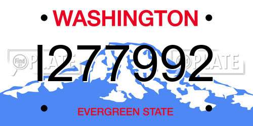 I277992 Washington License Plate