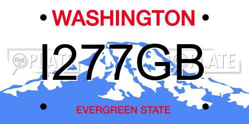 I277GB Washington License Plate