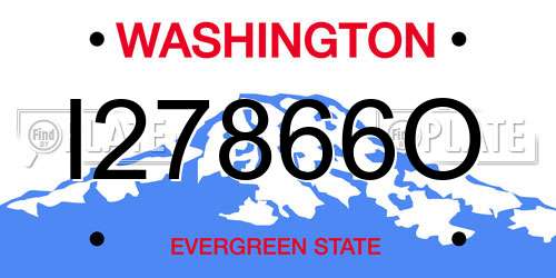 I27866O Washington License Plate
