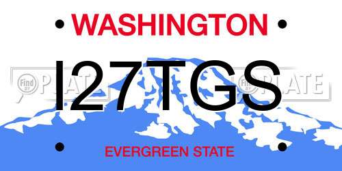 I27TGS Washington License Plate