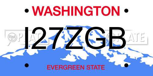 I27ZGB Washington License Plate