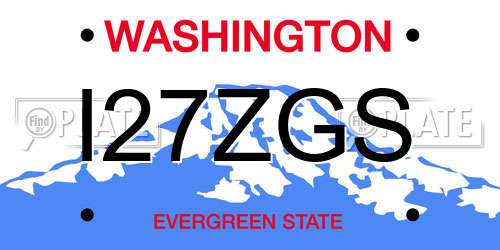 I27ZGS Washington License Plate