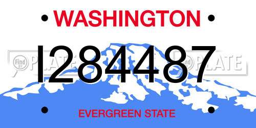 I284487 Washington License Plate