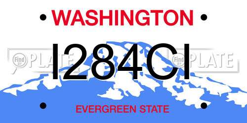 I284CI Washington License Plate