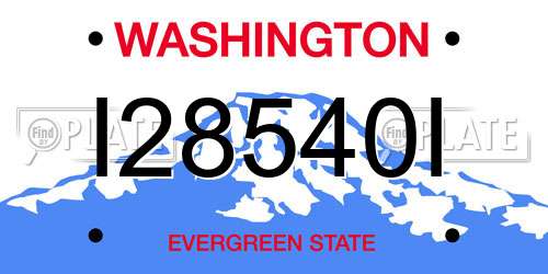 I28540I Washington License Plate