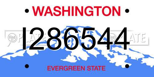 I286544 Washington License Plate