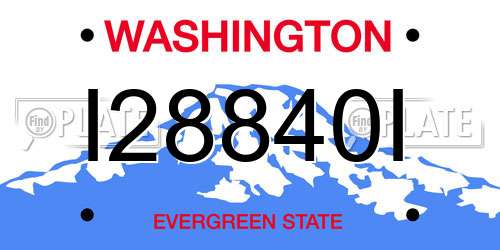 I28840I Washington License Plate