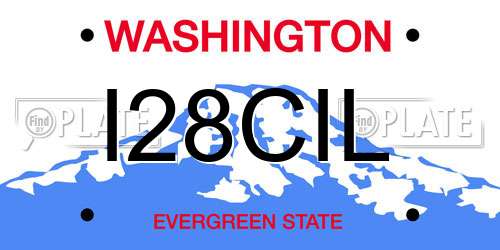 I28CIL Washington License Plate