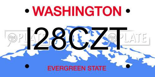 I28CZT Washington License Plate
